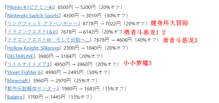 任天堂e商店新春促销12月26日开启 多款新旧大作在列